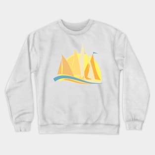 Sailing Regatta Abstract Boats Crewneck Sweatshirt